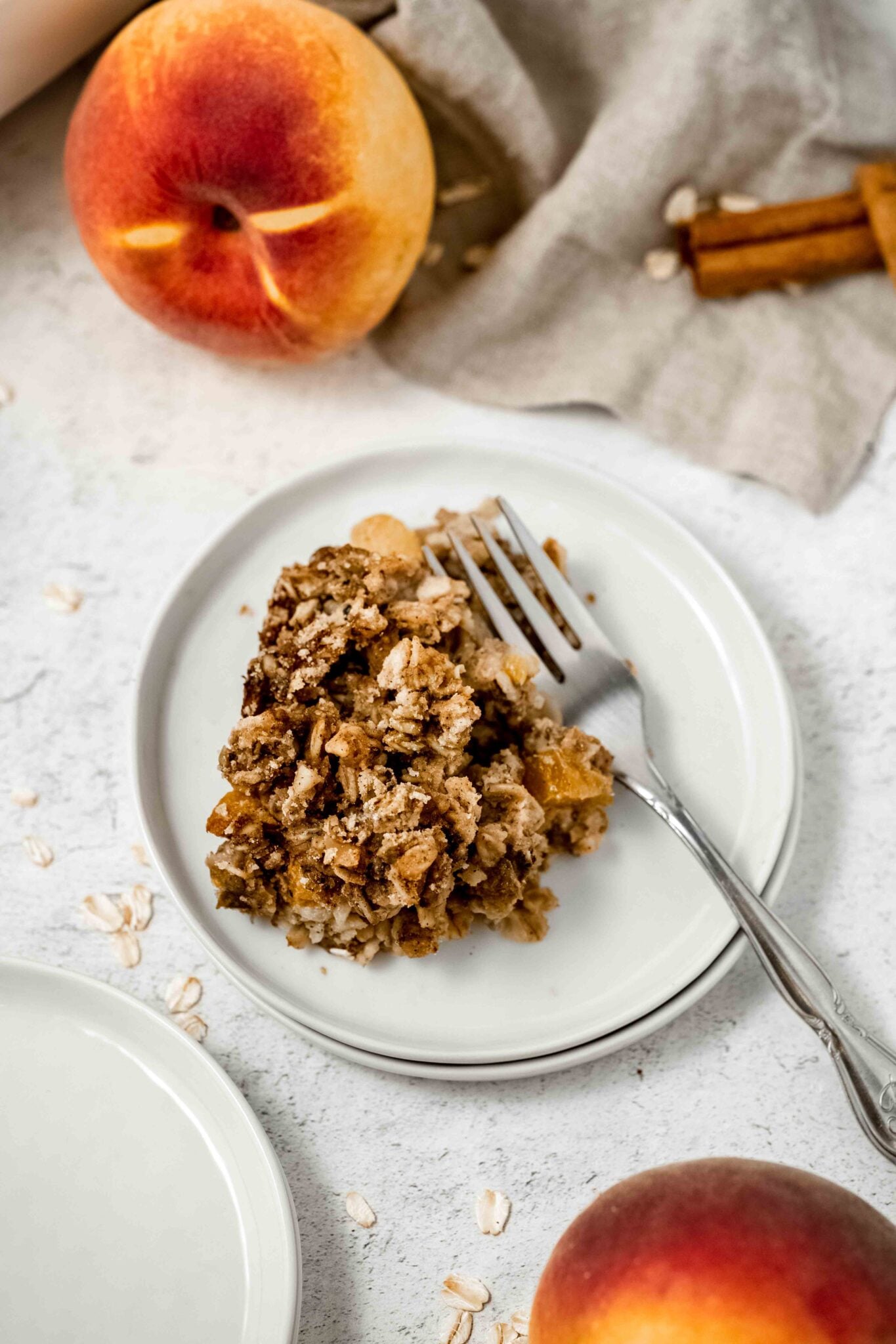 Easy Breakfast Peach Cobbler (gluten-free) - Living in Flux