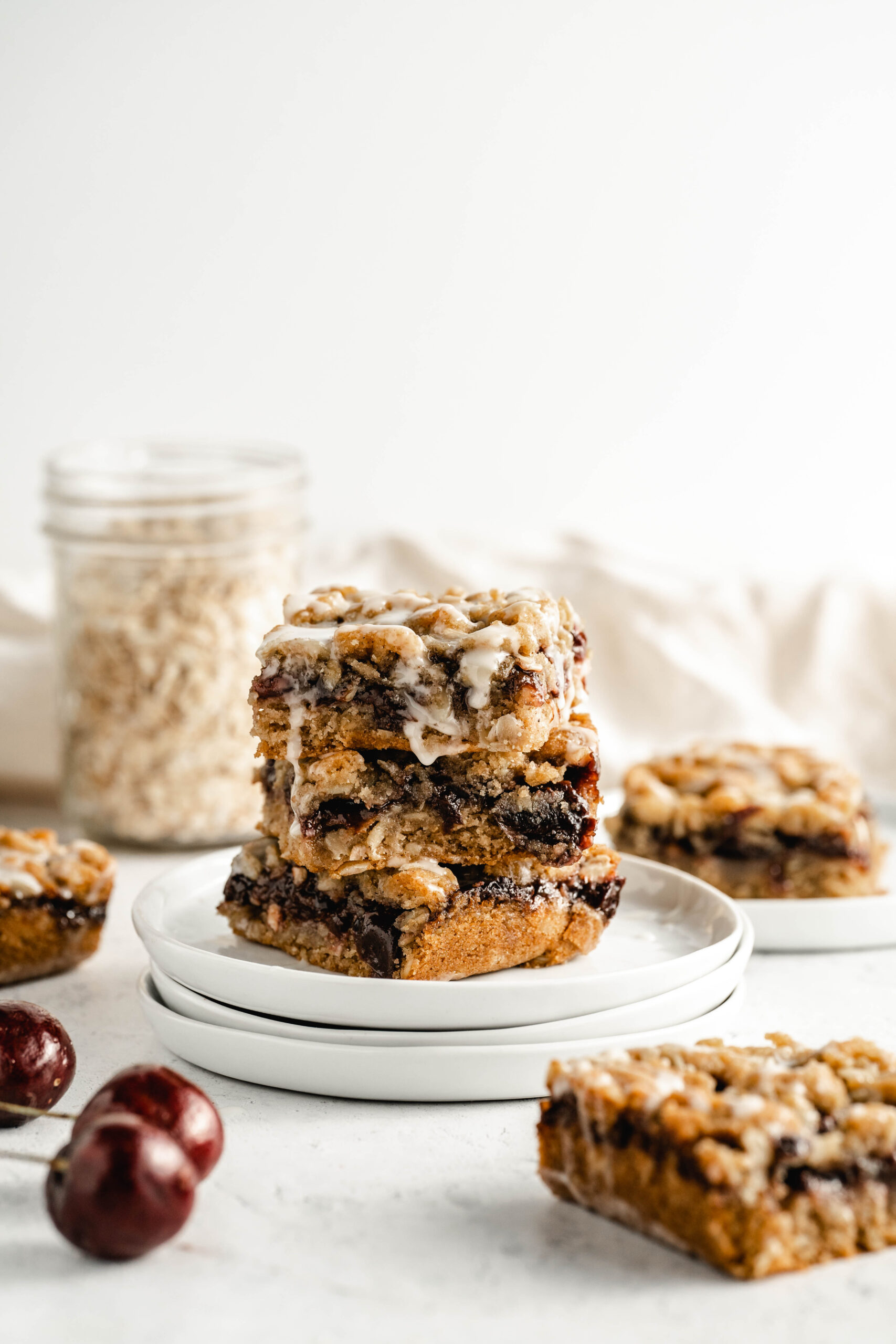 Easy Cherry Oatmeal Bars that are healthy and gluten free