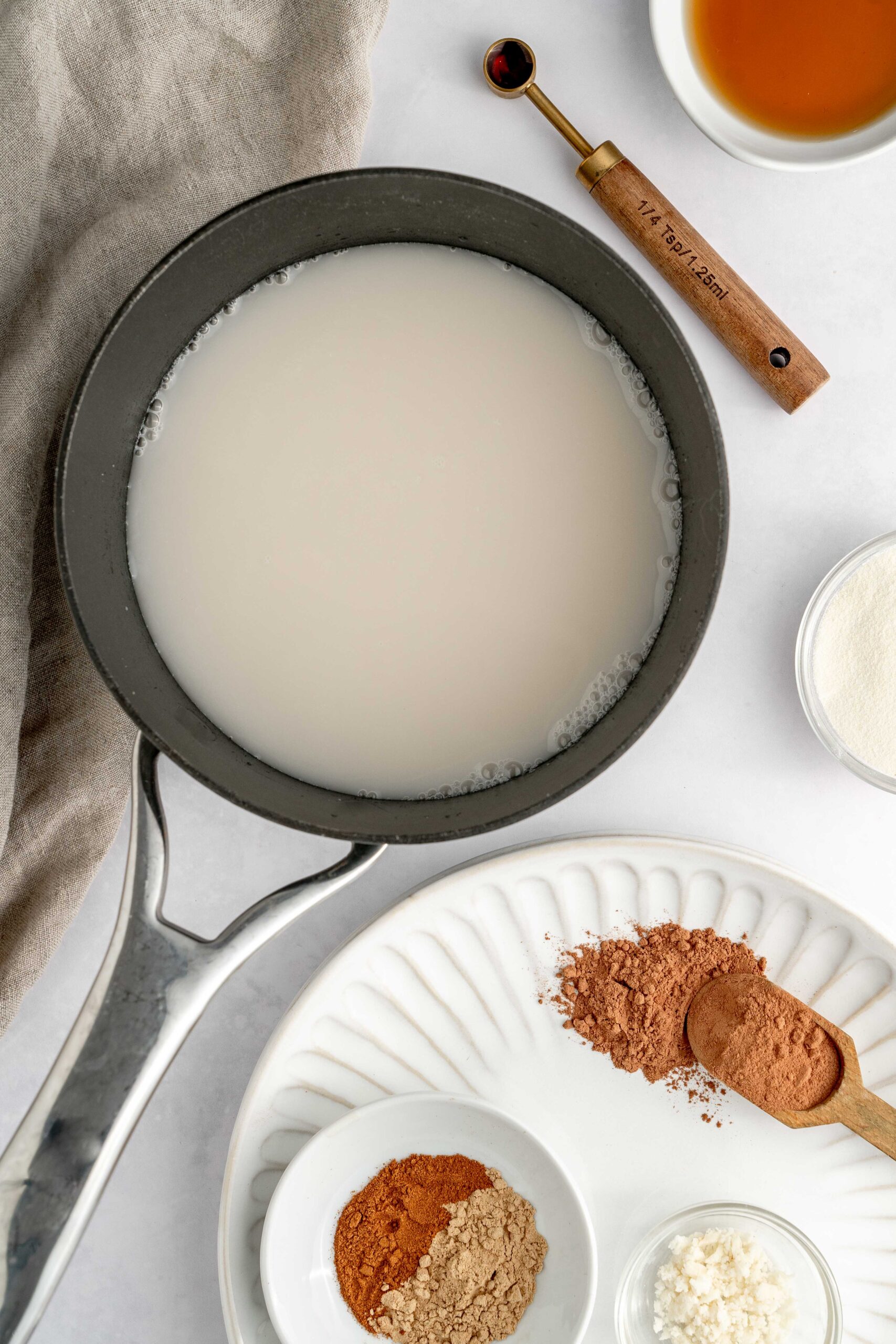 step one to make Easy Cacao Latte